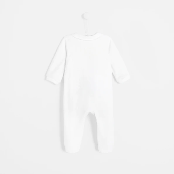 Baby boy looped velvet footed pyjamas