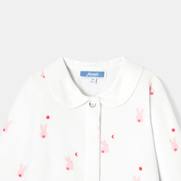 Baby girl pyjamas in printed velvet