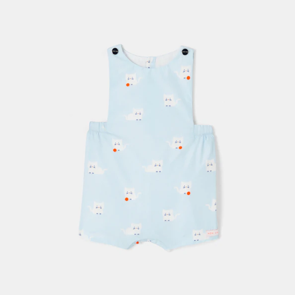 Baby boy romper in poplin