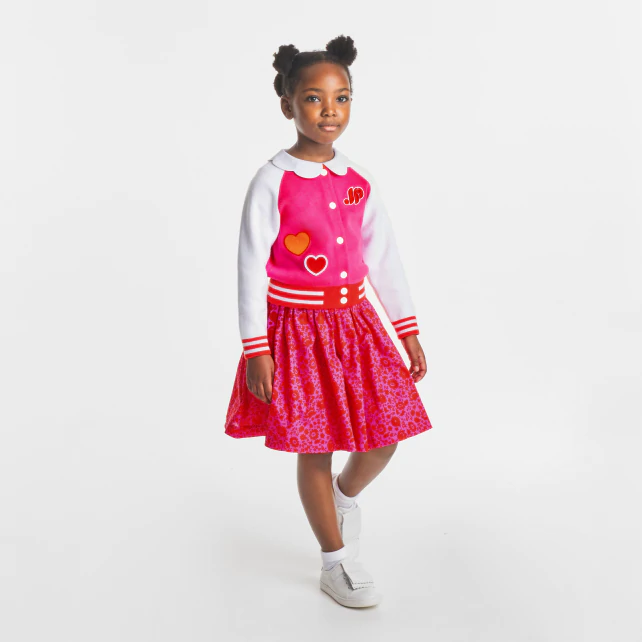 Girl Varsity-style cardigan