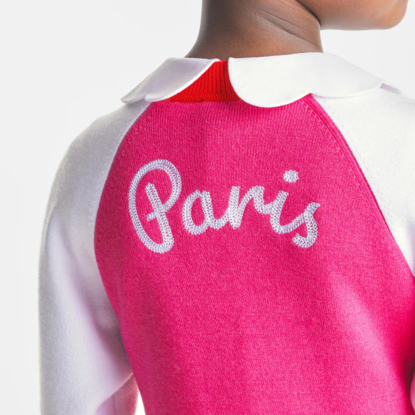 Girl Varsity-style cardigan