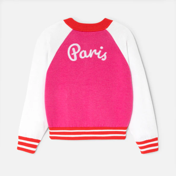 Girl Varsity-style cardigan