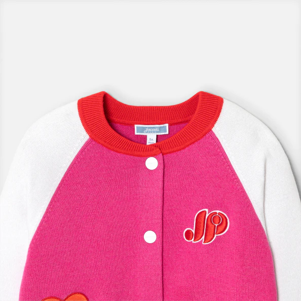 Girl Varsity-style cardigan