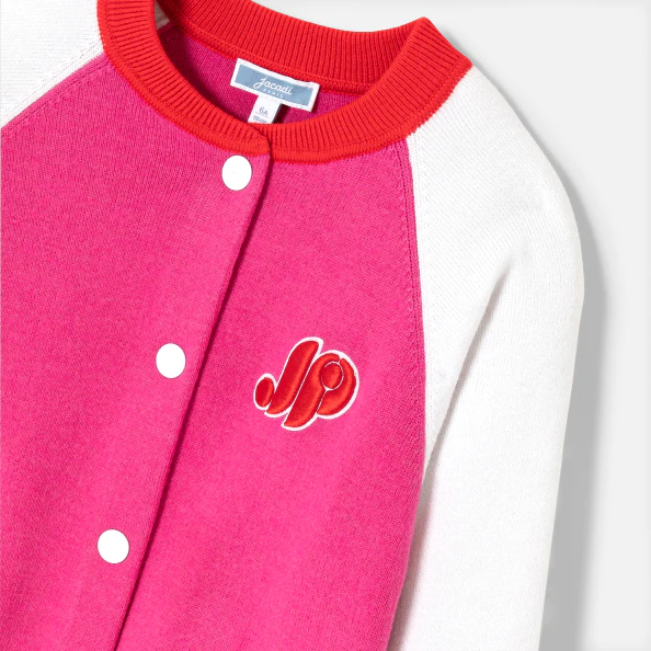 Girl Varsity-style cardigan
