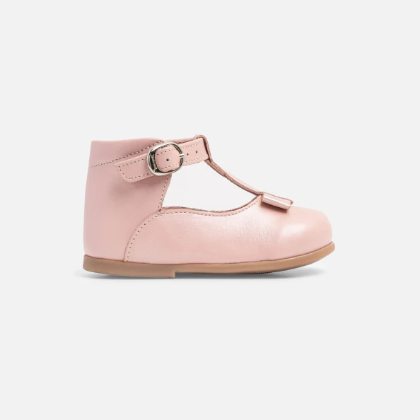Baby girl smooth leather t-bar shoes