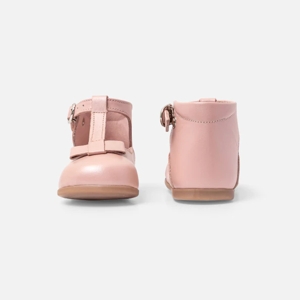 Baby girl smooth leather t-bar shoes
