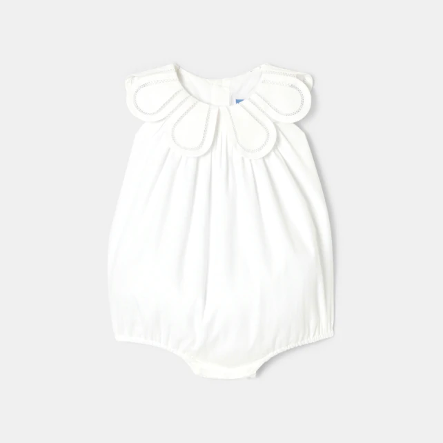 Baby girl romper in cotton piqué