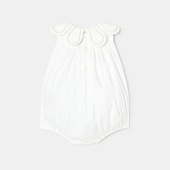 Baby girl romper in cotton piqué