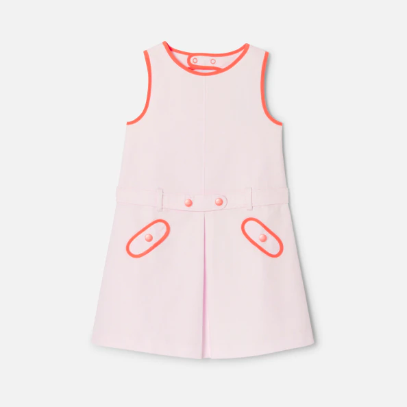 Girl dress in honeycomb piqué