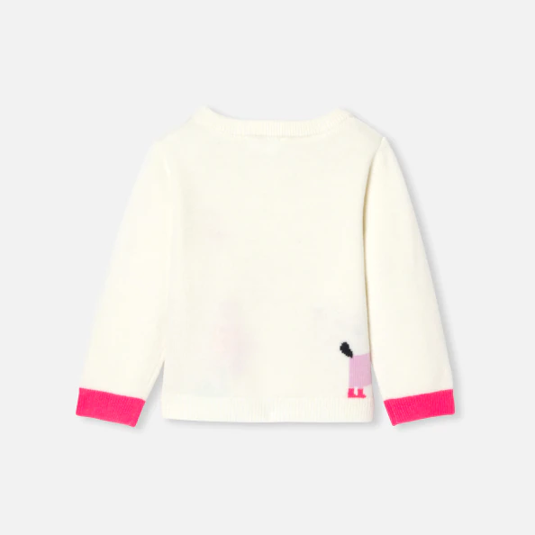 Baby girl intarsia flower jumper