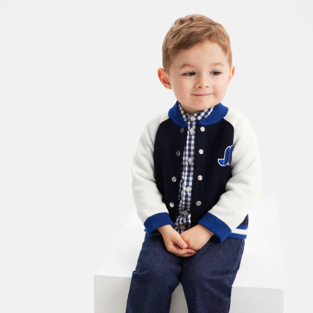 Baby boy Varsity style cardigan