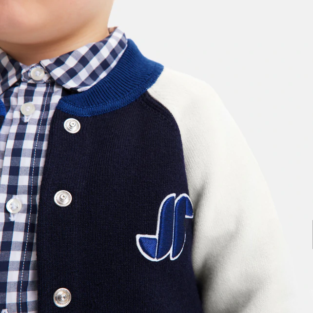 Baby boy Varsity style cardigan