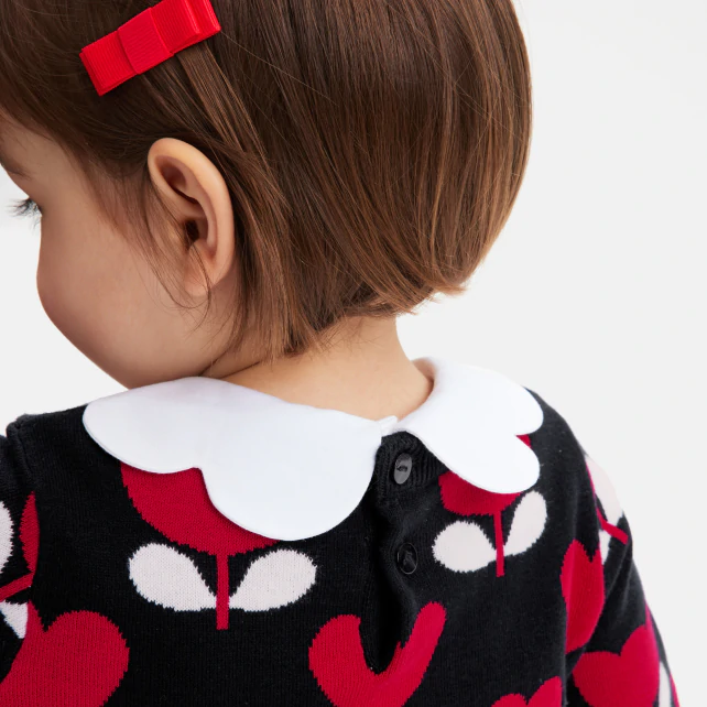 Baby girl jumper in jacquard knit