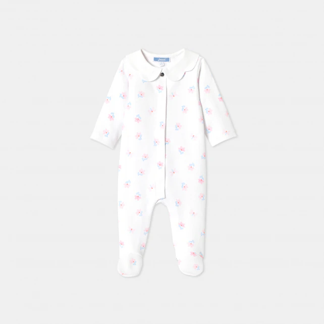 Baby girl sleepsuit in interlock