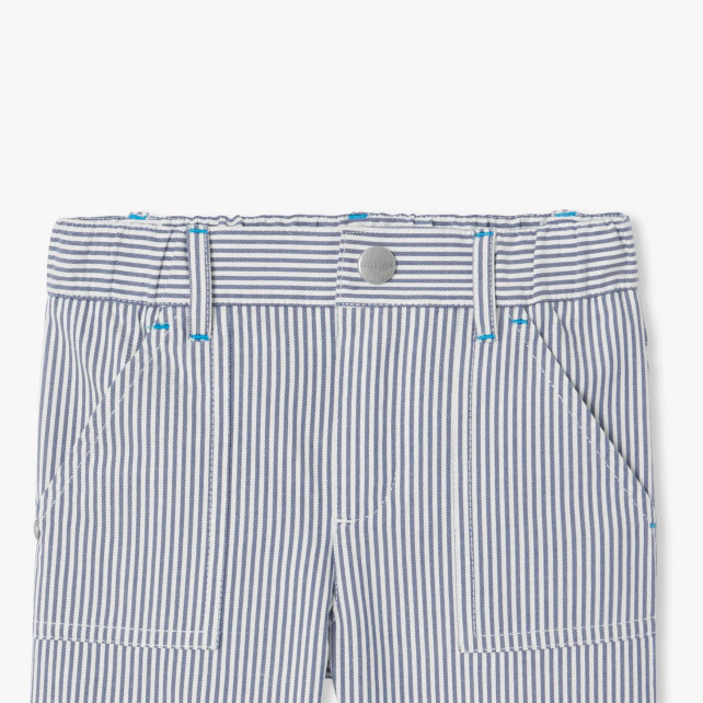 Baby boy trousers in striped twill