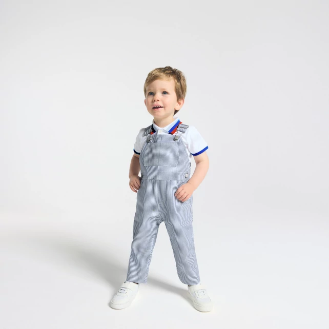 Baby boy overalls with stripes