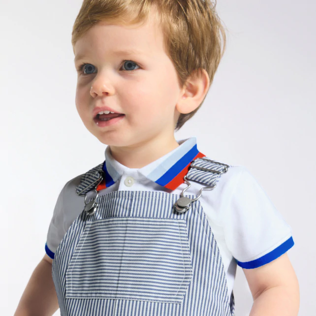 Baby boy overalls with stripes
