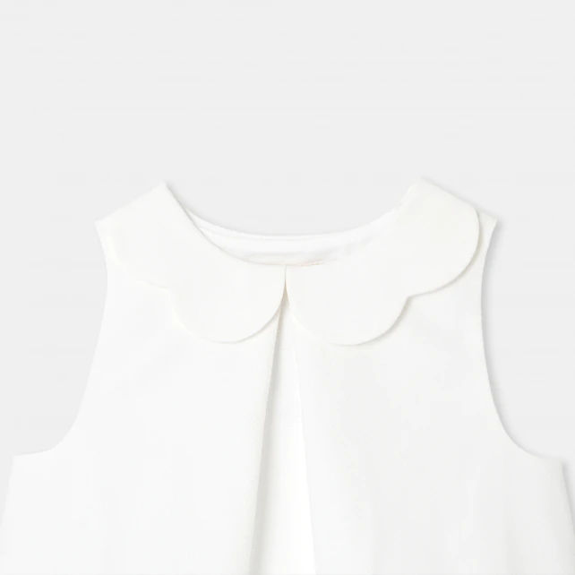 Girl top in honeycomb piqué