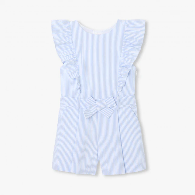 Girl seersucker jumpsuit