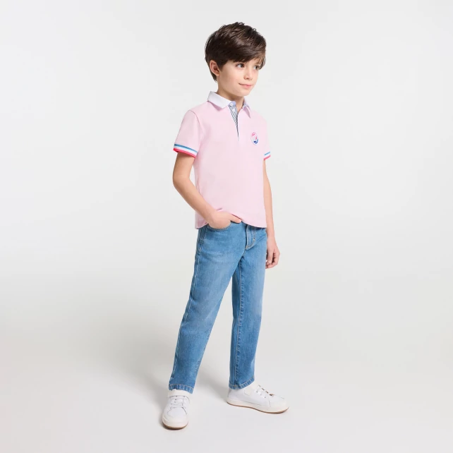 Boy polo shirt in cotton piqué